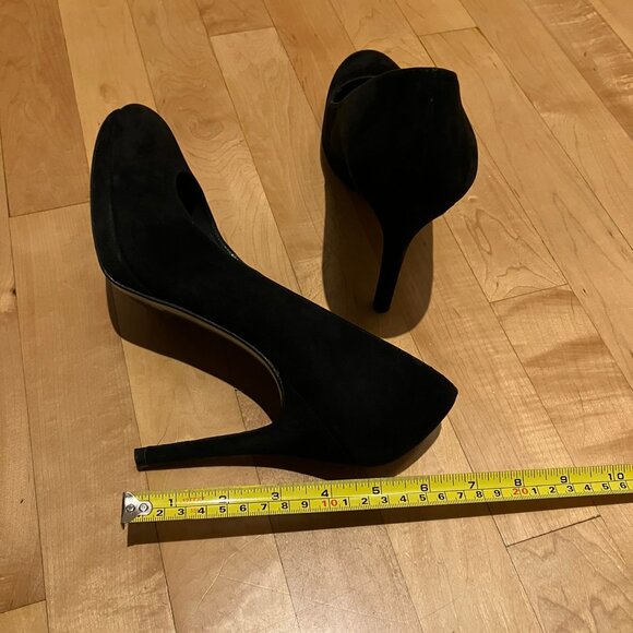 Stuart Weitzman Swoon almond toe stiletto pump in black suede size 10N - Picture 9 of 9